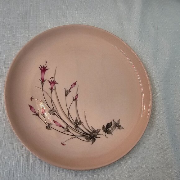 Vintage Crooksville USA Pink PussyWillow Plate - Picture 5 of 7
